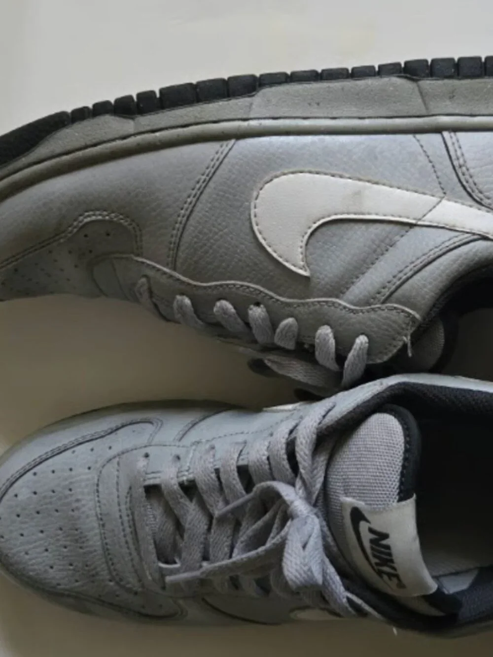 Nike Big Nike Low Grey White Retro Sneakers Size 8
